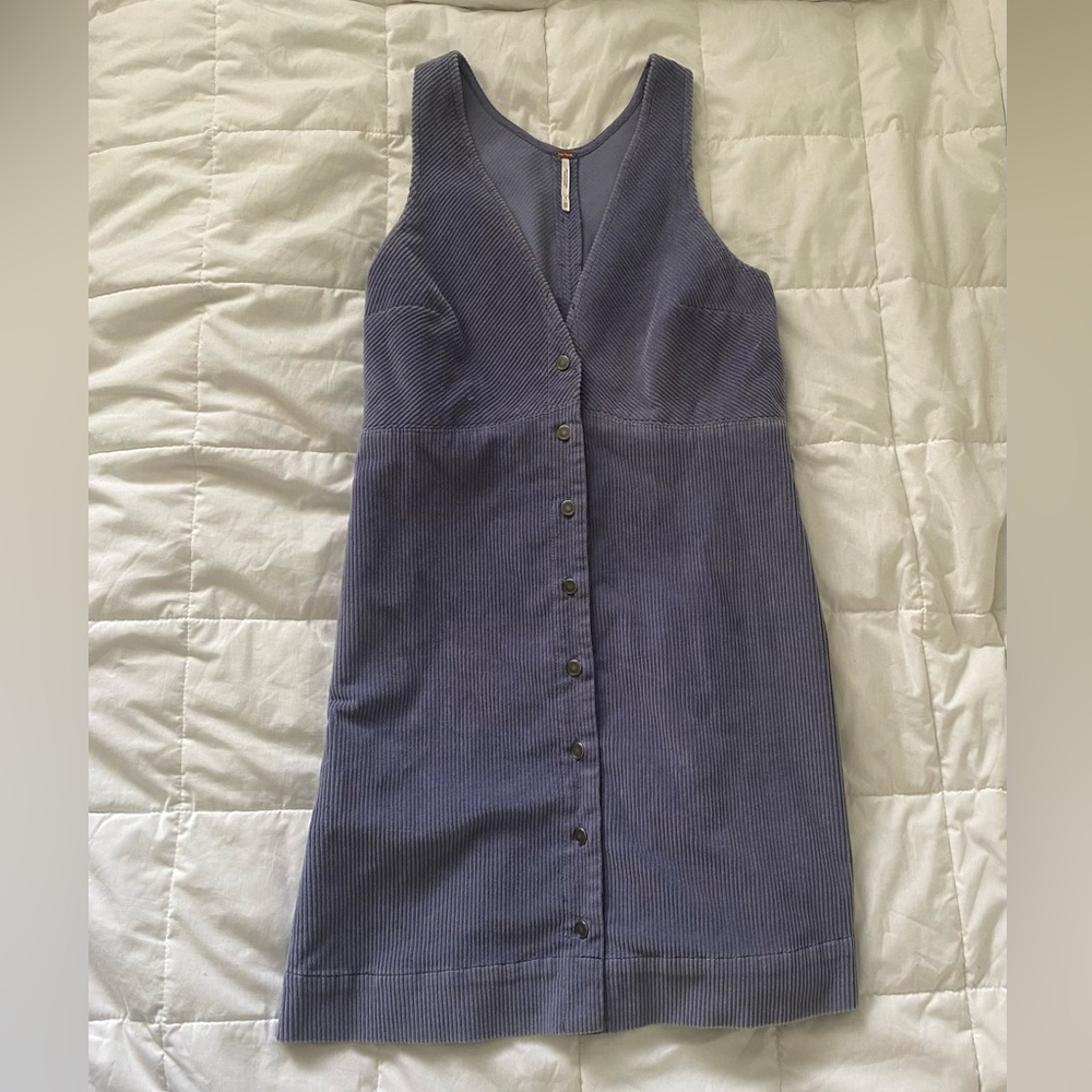 Free People Purple Corduroy 70s Babydoll Dress